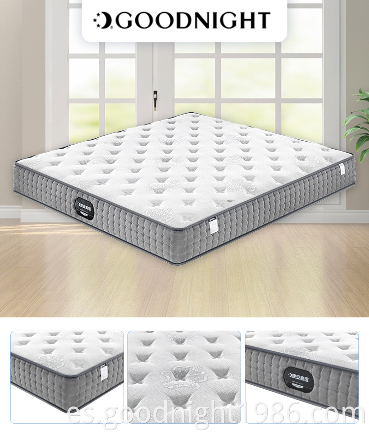 Colchón casero cuadrado gris modificado para requisitos particulares de la cama del hotel del colchón de la cama del hotel del colchón de la espuma de la memoria del gel del hotsale reina